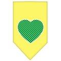 Unconditional Love Green Swiss Dot Heart Screen Print Bandana Yellow Small UN851571